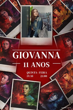 Modelo de Convite de Aniversario - Polaroid - stranger things Convite de Aniversario - Polaroid - stranger things