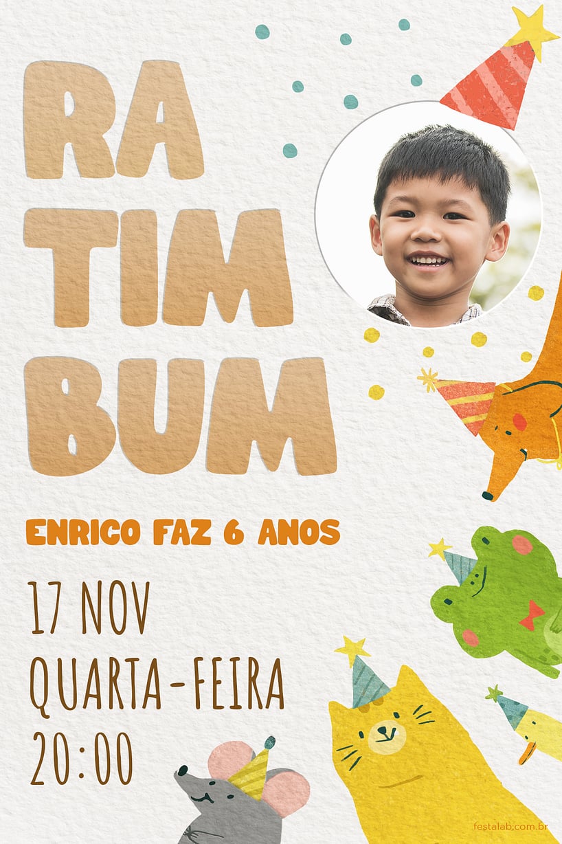 Criar convite de aniversário - Ra Tim Bum| FestaLab