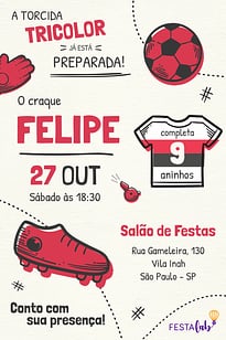 Modelo de Convite de Aniversario - Sao Paulo Convite São Paulo grátis para editar