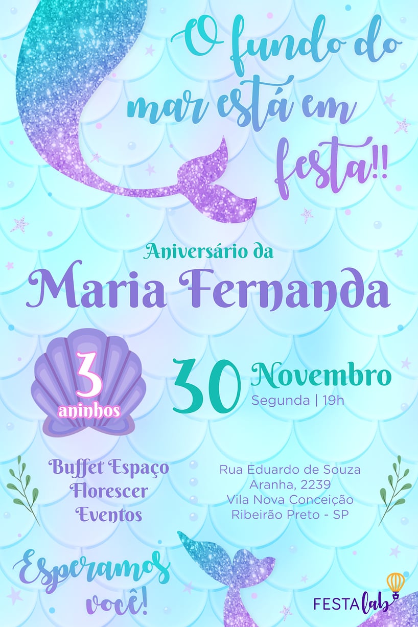 Mães Amigas - Aniversário infantil tema sereia