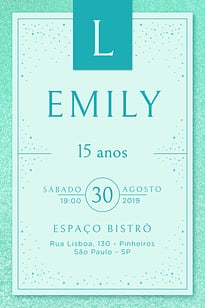 Modelo de Convite de Aniversario - Sofisticado Tiffany Convite Sofisticado Tiffany grátis para editar