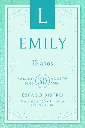Modelo de Convite de Aniversario - Sofisticado Tiffany Convite de Aniversario - Sofisticado Tiffany