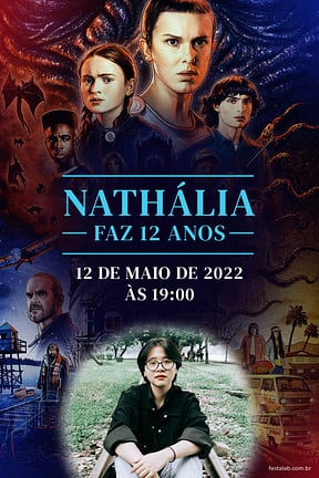 Modelo de Convite de Aniversario - Stranger Things Convite de Aniversario - Stranger Things