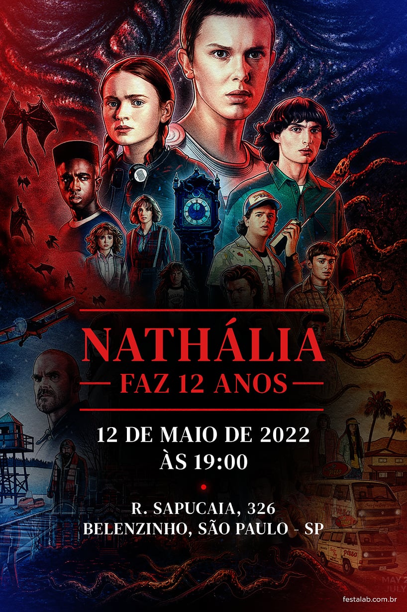 Convite de Aniversario - Stranger Things