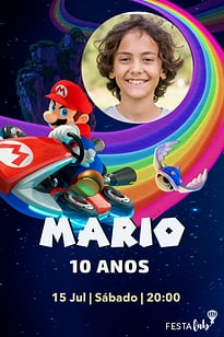 Modelo de Convite de Aniversario - Super Mario Bros. O Filme Convite Super Mario Bros. O Filme grátis para editar