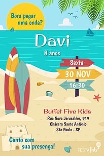 Convite Surf grátis para editar