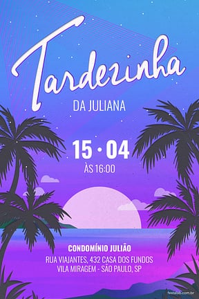 Convite de Aniversario - Tardezinha azul