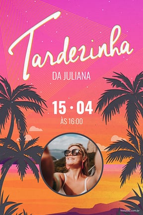 Modelo de Convite de Aniversario - Tardezinha rosa Convite de Aniversario - Tardezinha rosa