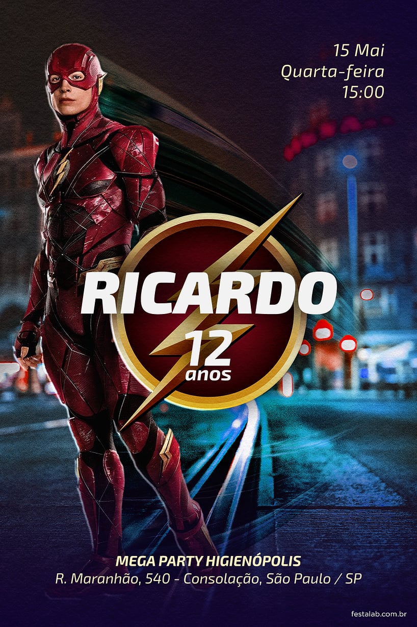 Convite Velocidade em Festa grátis para editar