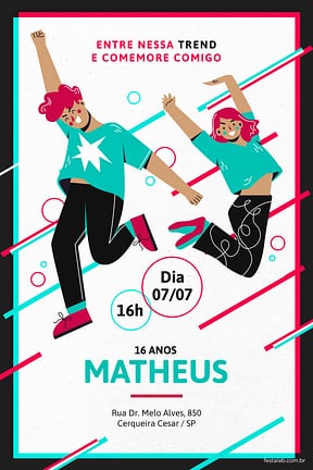 Convite de Aniversario - Trend claro