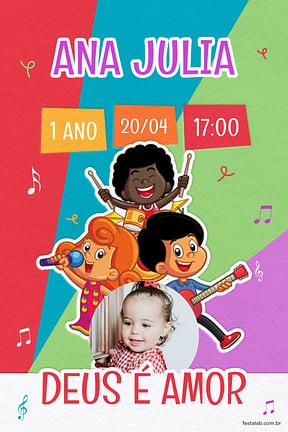 Modelo de Convite de Aniversario - Tres Palavrinhas Convite de Aniversario - Tres Palavrinhas