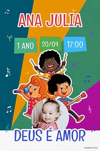 Convite Três Palavrinhas Verde grátis para editar