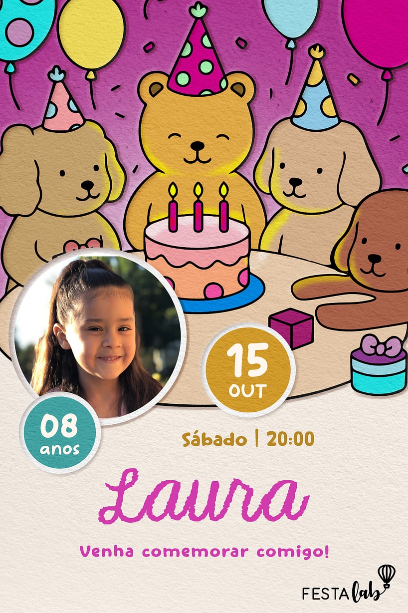 Criar convite de aniversário - Convite Stitch| FestaLab
