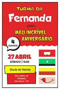 Modelo de Convite de Aniversario - Turma da Monica Convite Turma da Mônica grátis para editar