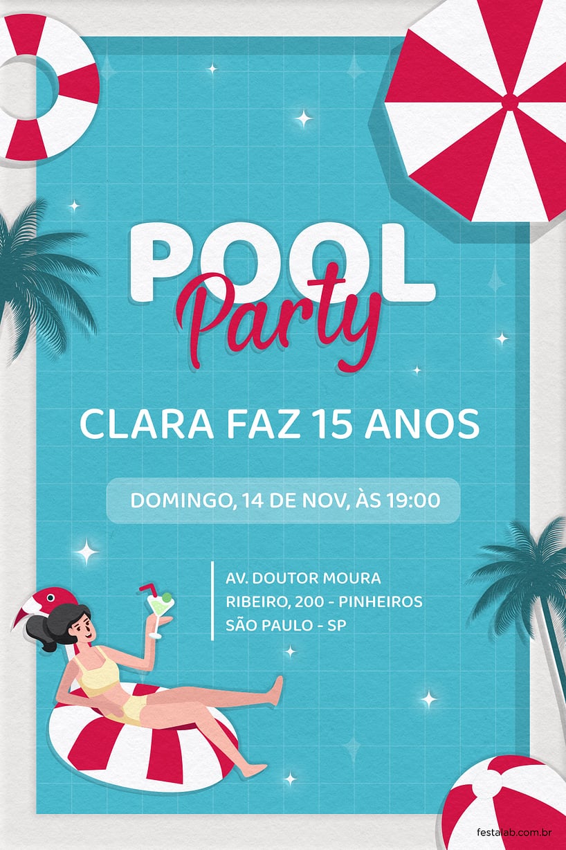 Criar convite de aniversário - Verão| FestaLab