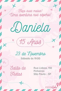 Convite Viagem grátis para editar