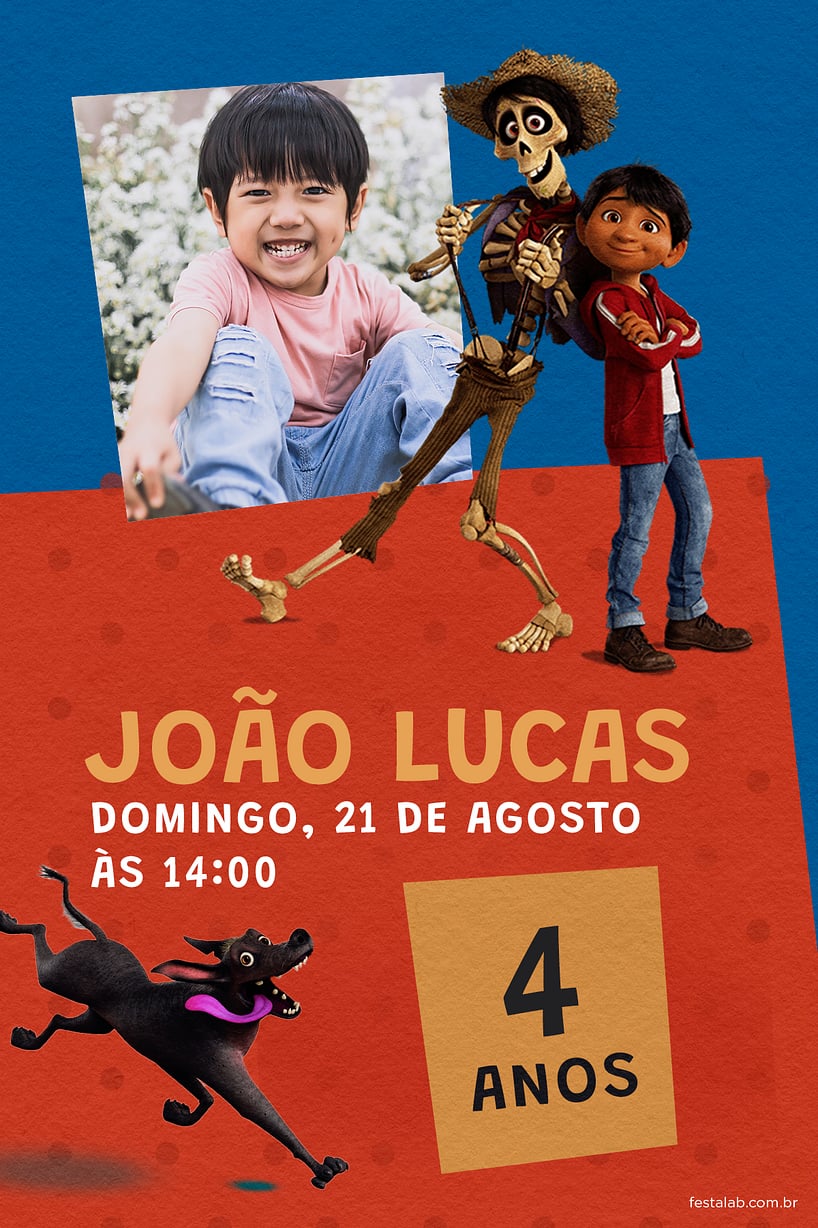 Convite Viva! A vida é uma festa: Vermelho grátis para editar