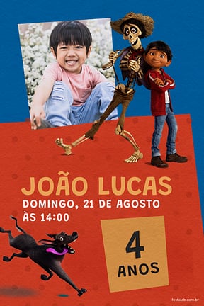 Convite de Aniversario - Viva! A vida e uma festa: Vermelho