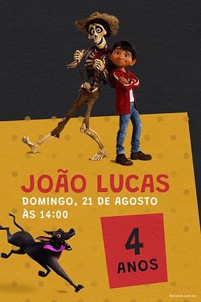 Convite de Aniversario - Viva! A vida e uma festa: Amarelo