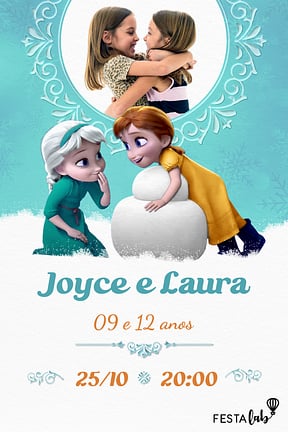 Modelo de Convite de Aniversario - Voce Quer Brincar na Neve? Convite de Aniversario - Voce Quer Brincar na Neve?