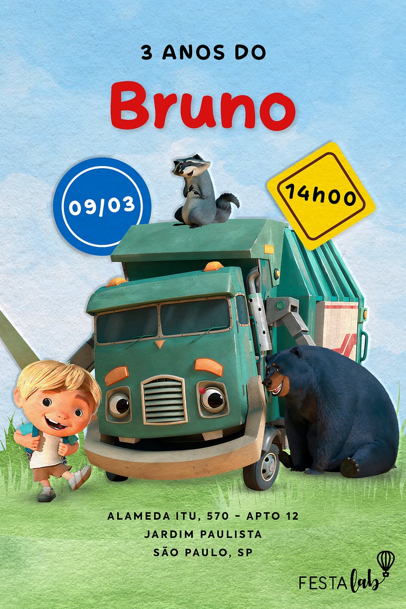 Criar convite de aniversário - Zé Coleta| FestaLab