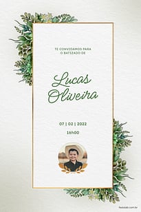 Convite Folhas da comunhão grátis para editar