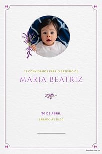 Convite Ramo de flores lilas grátis para editar