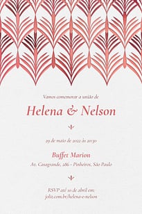 Convite Arabescos vermelho grátis para editar