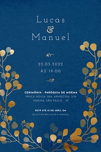 Convite Arranjo de Pilea Azul Escuro grátis para editar