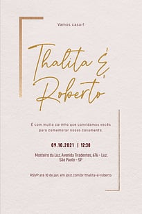 Convite Cantoneira Dourada Minimalista grátis para editar