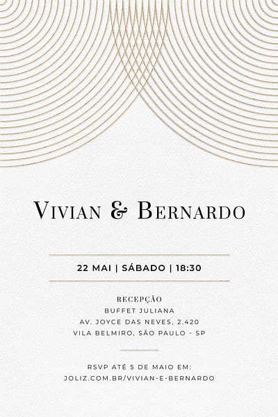 Modelo de Convite de Casamento - Circulo minimalista Convite Circulo minimalista grátis para editar