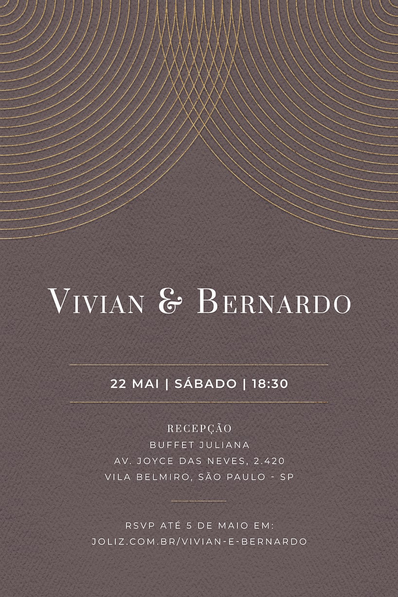 Convite Circulo minimalista marrom grátis para editar