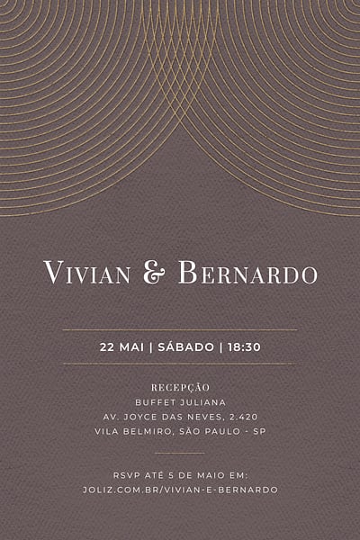 Modelo de Convite de Casamento - Circulo minimalista marrom Convite Circulo minimalista marrom grátis para editar