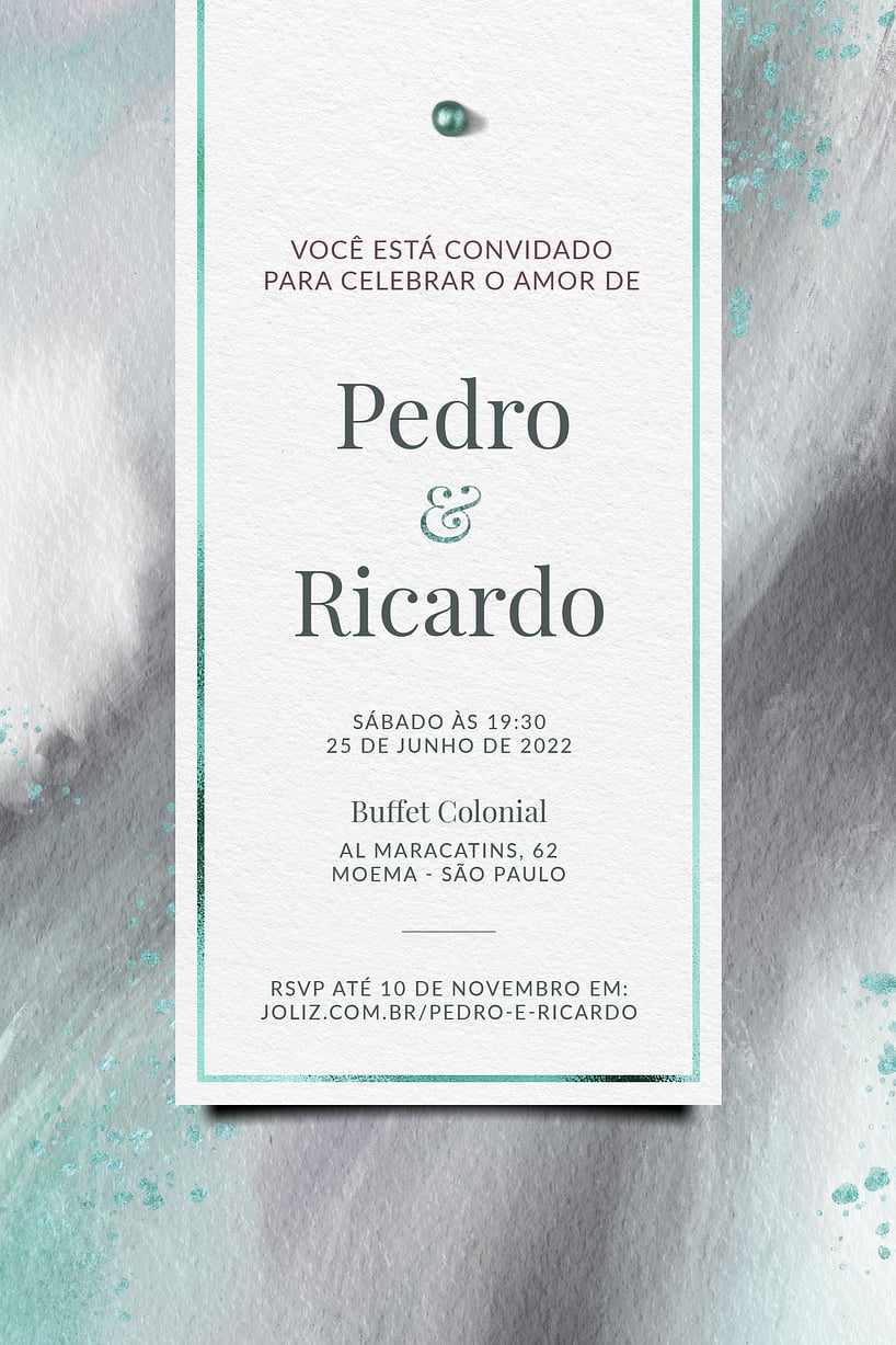 Convite Esfumado azul grátis para editar