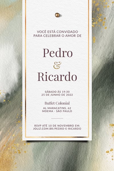 Modelo de Convite de Casamento - Esfumado cinza Convite Esfumado cinza grátis para editar