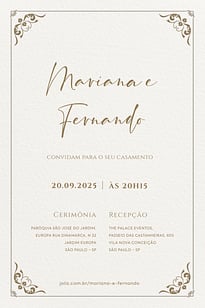 Convite Elegância em arabescos grátis para editar