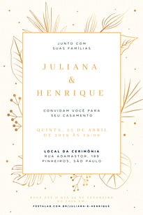 Convite Elegante Moderno Creme grátis para editar