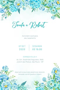 Convite Floral grátis para editar