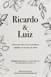 Convite Flores Romântico grátis para editar