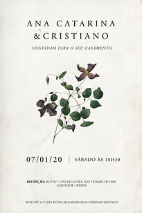 Convite Minimalista Bouquê grátis para editar