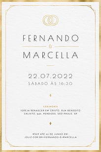 Convite Minimalista Dourado grátis para editar