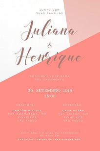 Convite Minimalista terracota grátis para editar