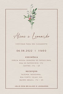 Modelo de Convite de Casamento - Mirtilos de Provenca Convite Mirtilos de Provença grátis para editar