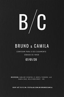 Convite Moderno Preto grátis para editar