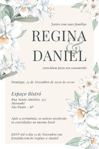 Modelo de Convite de Casamento - Orquideas Convite Orquideas grátis para editar