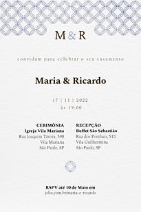 Convite Padrão azul grátis para editar