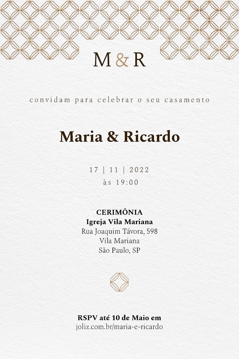 Convite Padrão Marrom grátis para editar