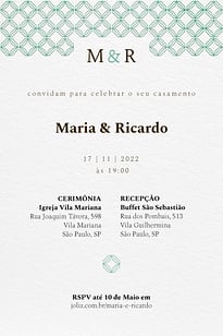 Convite Padrão verde grátis para editar