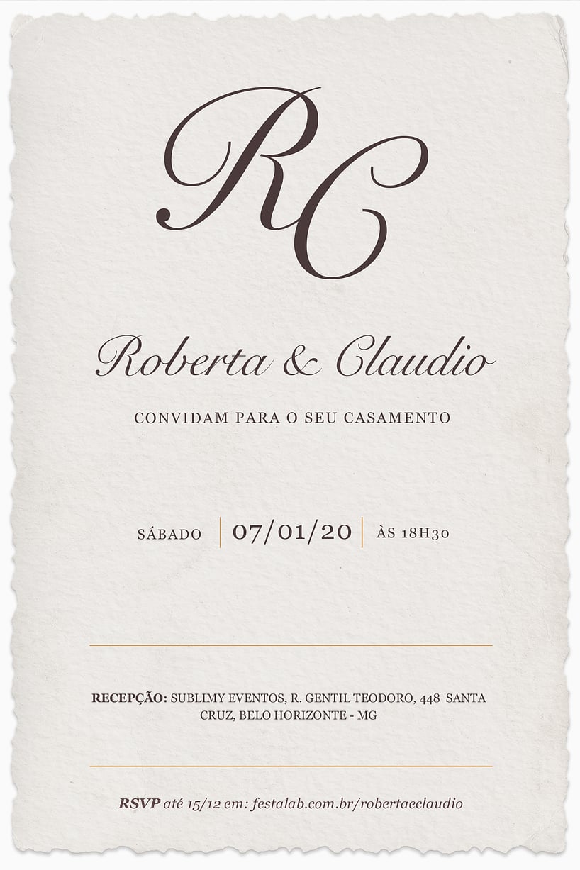 Modelo de Convite de Casamento - Pergaminho Tradicional Convite Pergaminho Tradicional grátis para editar