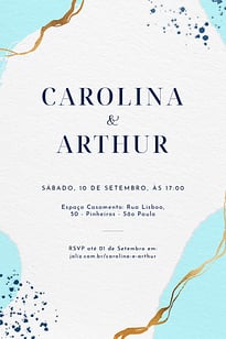 Convite Pintura minimalista azul grátis para editar